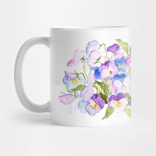 colorful pansies arrangement watercolor Mug